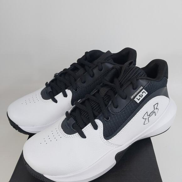 Under Armour Big Kids’ GS Lockdown 7 Sneakers Black/White, Boys’ Size 6Y - Picture 2 of 5